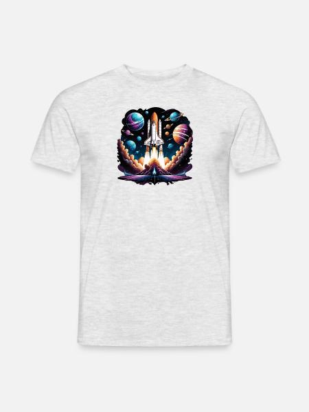 Rocket Astronaut Space Gift SpaceShuttle - Men's T-Shirt - heather grey