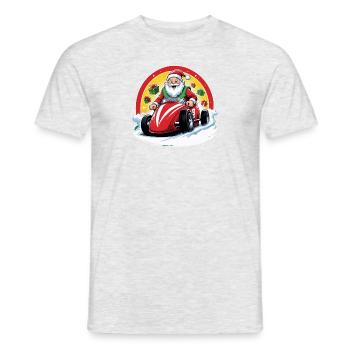 Weihnachtsmann Xmas Geschenke Weihnachten Auto - Männer T-Shirt - Grau meliert - Vorne - AI Model Male 178 dark (178cm)