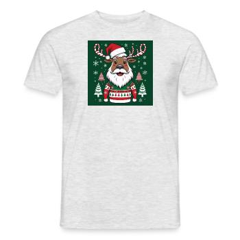 Rudolph Xmas Geschenke Weihnachten - Männer T-Shirt - Grau meliert - Vorne - AI Model Male 178 dark (178cm)
