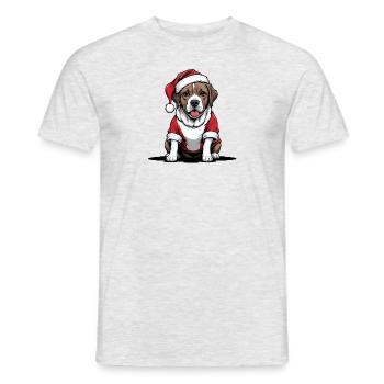 Santa Dog Santa Claus Dog Gift - Men's T-Shirt - heather grey - Front - AI Model Male 178 dark (178cm)
