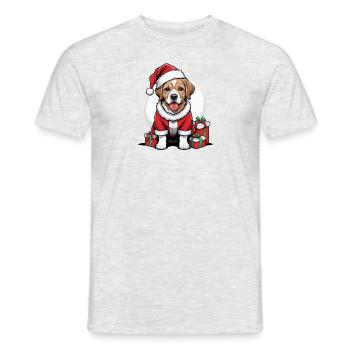 Santa Dog Santa Claus Dog Gift - Men's T-Shirt - heather grey - Front - AI Model Male 178 dark (178cm)