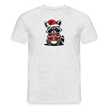 Cadeau de Noël du Père Noël raton laveur - T-shirt homme - gris chiné - Devant - AI Model Male 178 dark (178cm)
