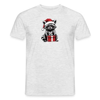 Cadeau de Noël du Père Noël raton laveur - T-shirt homme - gris chiné - Devant - AI Model Male 178 dark (178cm)