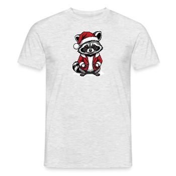 Cadeau de Noël du Père Noël raton laveur - T-shirt homme - gris chiné - Devant - AI Model Male 178 dark (178cm)