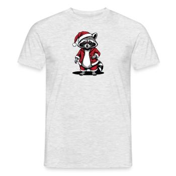 Cadeau de Noël du Père Noël raton laveur - T-shirt homme - gris chiné - Devant - AI Model Male 178 dark (178cm)