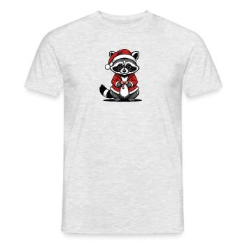 Cadeau de Noël du Père Noël raton laveur - T-shirt homme - gris chiné - Devant - AI Model Male 178 dark (178cm)