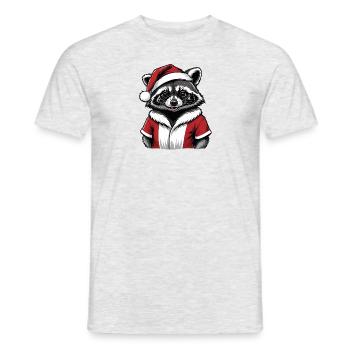 Cadeau de Noël du Père Noël raton laveur - T-shirt homme - gris chiné - Devant - AI Model Male 178 dark (178cm)