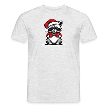 Cadeau de Noël du Père Noël raton laveur - T-shirt homme - gris chiné - Devant - AI Model Male 178 dark (178cm)