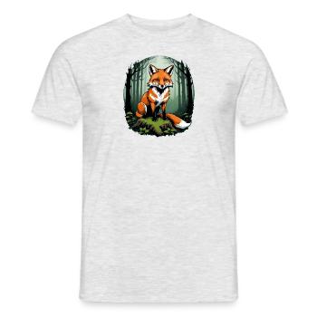 Fox Fox Flowers Cute Gift Animal Love for Women - Men's T-Shirt - heather grey - Front - AI Model Male 178 dark (178cm)