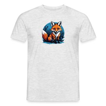Fox Fox Flowers Cute Gift Animal Love for Women - Men's T-Shirt - heather grey - Front - AI Model Male 178 dark (178cm)