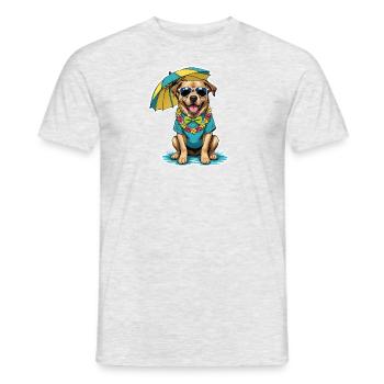 Vacances pour chiens Vacances pour chiens Île d’Hawaï Mer - T-shirt homme - gris chiné - Devant - AI Model Male 178 dark (178cm)