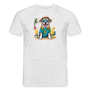 Vacances pour chiens Vacances pour chiens Île d’Hawaï Mer - T-shirt homme - gris chiné - Devant - AI Model Male 178 dark (178cm)