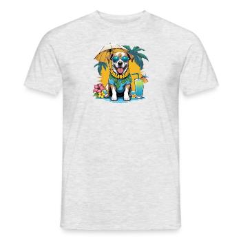Vacances pour chiens Vacances pour chiens Île d’Hawaï Mer - T-shirt homme - gris chiné - Devant - AI Model Male 178 dark (178cm)