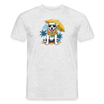 Vacances pour chiens Vacances pour chiens Île d’Hawaï Mer - T-shirt homme - gris chiné - Devant - AI Model Male 178 dark (178cm)