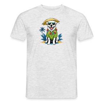 Vacances pour chiens Vacances pour chiens Île d’Hawaï Mer - T-shirt homme - gris chiné - Devant - AI Model Male 178 dark (178cm)