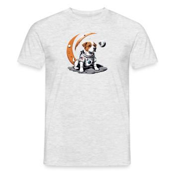 Hund Astronaut Dog Weltall Hundeliebe Geschenk - Männer T-Shirt - Grau meliert - Vorne - AI Model Male 178 dark (178cm)