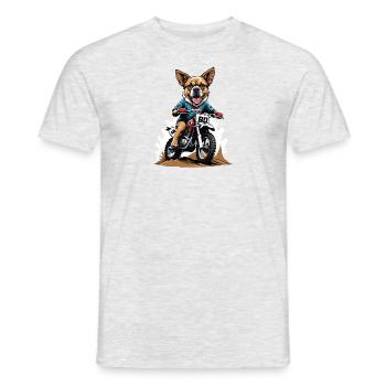 Motocross Vélo Chien Chien Cadeau Supermoto - T-shirt homme - gris chiné - Devant - AI Model Male 178 dark (178cm)