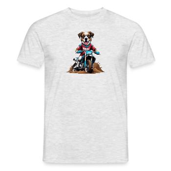 Motocross Vélo Chien Chien Cadeau Supermoto - T-shirt homme - gris chiné - Devant - AI Model Male 178 dark (178cm)
