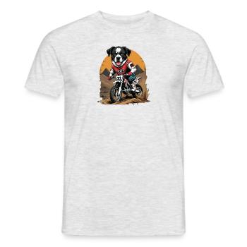 Motocross Vélo Chien Chien Cadeau Supermoto - T-shirt homme - gris chiné - Devant - AI Model Male 178 dark (178cm)