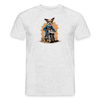 Motocross Vélo Chien Chien Cadeau Supermoto - T-shirt homme - gris chiné - Devant - AI Model Male 178 dark (178cm)