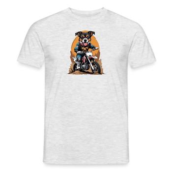 Motocross Vélo Chien Chien Cadeau Supermoto - T-shirt homme - gris chiné - Devant - AI Model Male 178 dark (178cm)