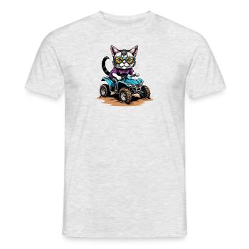 Cat Quad Cat Gift Supermoto Motorcycle - Men's T-Shirt - heather grey - Front - AI Model Male 178 dark (178cm)