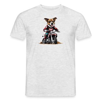 Motocross Vélo Chien Chien Cadeau Supermoto - T-shirt homme - gris chiné - Devant - AI Model Male 178 dark (178cm)