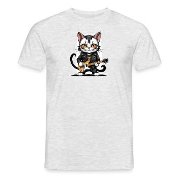 Cat Rocker Cat HardRock Gift - T-shirt homme - gris chiné - Devant - AI Model Male 178 dark (178cm)