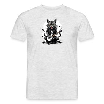 Cat Rocker Cat HardRock Gift - T-shirt homme - gris chiné - Devant - AI Model Male 178 dark (178cm)
