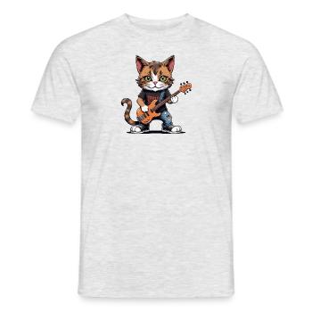 Cat Rocker Cat HardRock Gift - T-shirt homme - gris chiné - Devant - AI Model Male 178 dark (178cm)