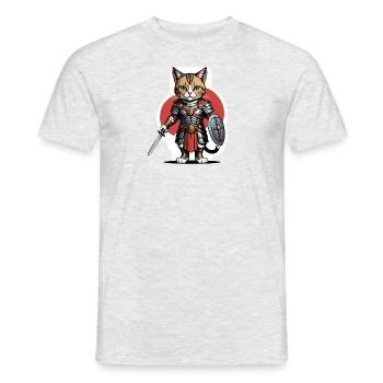 Chat Guerrier Romain Chat Cadeau - T-shirt homme - gris chiné - Devant - AI Model Male 178 dark (178cm)
