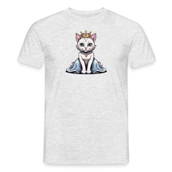 Chat Princesse Reine Chat Cadeau élégant - T-shirt homme - gris chiné - Devant - AI Model Male 178 dark (178cm)