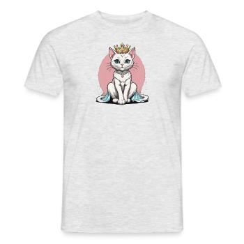Chat Princesse Reine Chat Cadeau élégant - T-shirt homme - gris chiné - Devant - AI Model Male 178 dark (178cm)