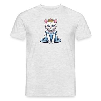 Chat Princesse Reine Chat Cadeau élégant - T-shirt homme - gris chiné - Devant - AI Model Male 178 dark (178cm)