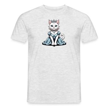 Chat Princesse Reine Chat Cadeau élégant - T-shirt homme - gris chiné - Devant - AI Model Male 178 dark (178cm)