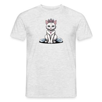 Chat Princesse Reine Chat Cadeau élégant - T-shirt homme - gris chiné - Devant - AI Model Male 178 dark (178cm)
