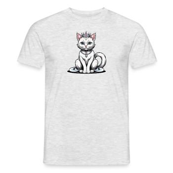 Chat Princesse Reine Chat Cadeau élégant - T-shirt homme - gris chiné - Devant - AI Model Male 178 dark (178cm)
