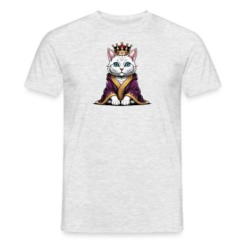 Chat Princesse Reine Chat Cadeau élégant - T-shirt homme - gris chiné - Devant - AI Model Male 178 dark (178cm)