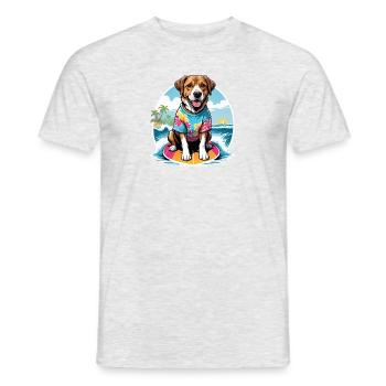 Vacances pour chiens Vacances pour chiens Île d’Hawaï Mer - T-shirt homme - gris chiné - Devant - AI Model Male 178 dark (178cm)