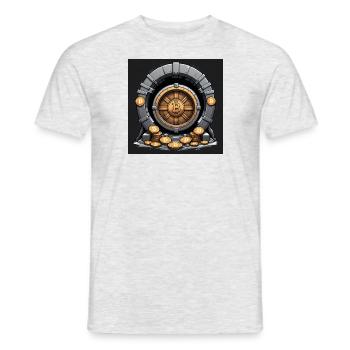 Bitcoin Krypto Crypto to the Moon Geschenk Tresor - Männer T-Shirt - Grau meliert - Vorne - AI Model Male 178 dark (178cm)
