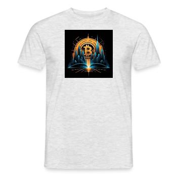 Bitcoin Crypto Crypto à la Lune Gift City - T-shirt homme - gris chiné - Devant - AI Model Male 178 dark (178cm)