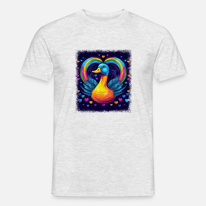 duck lover jokes gift present 8 bit bath duck - Männer T-Shirt - Grau meliert