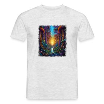 Peace Child Hippie Festival Green Funny Quote - Men's T-Shirt - heather grey - Front - AI Model Male 178 dark (178cm)