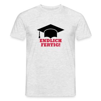 Doktorhut Endlich fertig Promotion Doktorarbeit - Männer T-Shirt - Grau meliert - Vorne - AI Model Male 178 dark (178cm)