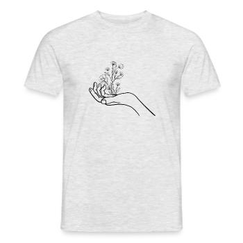 Hands of Life - Männer T-Shirt - Grau meliert - Vorne - AI Model Male 178 dark (178cm)