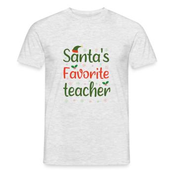 Santa Lieblingslehrer - Männer T-Shirt - Grau meliert - Vorne - AI Model Male 178 dark (178cm)