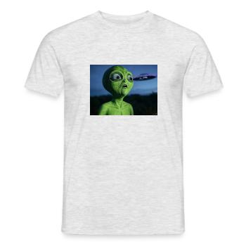 OVNI Attirant l’Œil Extraterrestre Vert - T-shirt homme - gris chiné - Devant - AI Model Male 178 dark (178cm)