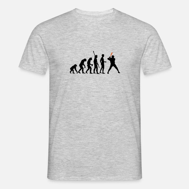 evolution_baseball_2c - Männer T-Shirt - Grau meliert