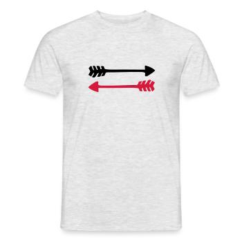 2 arrows, 2 directions, Native Indian War symbol - Men's T-Shirt - heather grey - Front - AI Model Male 178 dark (178cm)