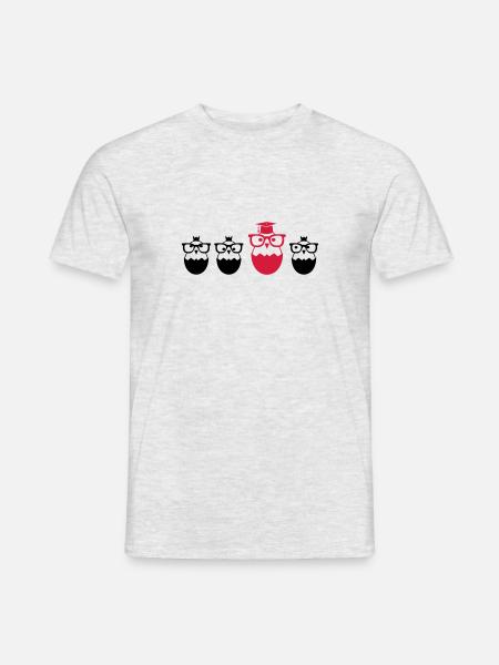 Küken mit Doktorhut und Brille, Geschenk Promotion - Männer T-Shirt - Grau meliert